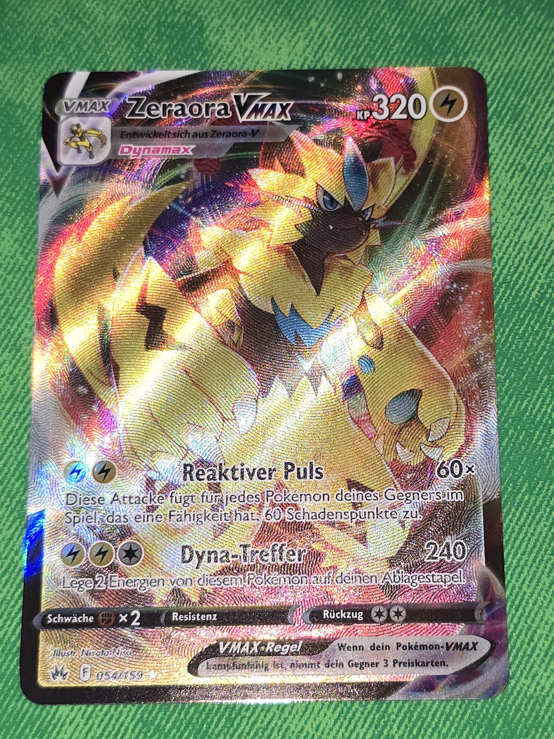 Pokémon Crown Zenith – Zeraora VMAX 054/159 Ultra Rare Card – Official Trading Card Game Collectible